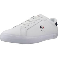 Tenisówki Lacoste Model Powercourt Kolor Biały. Białe trampki i tenisówki męskie Lacoste, bez wzorów, z gumy, bez zapięcia. Za 429.00 zł.