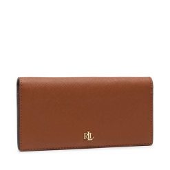 Portfel LAUREN RALPH LAUREN. Brązowe portfele damskie Lauren Ralph Lauren, bez wzorów. Za 339.99 zł.