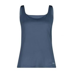 Jednolity top damski CMP. Niebieskie topy sportowe damskie CMP, l, bez wzorów, bez ramiączek. Za 178.00 zł.