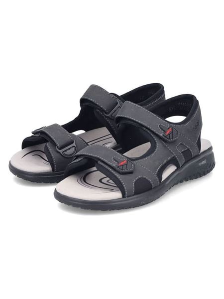 Rieker Sandały w kolorze antracytowym rozmiar: 42. Czarne sandały męskie Rieker, z otwartym noskiem, bez zapięcia. Za 199.49 zł.