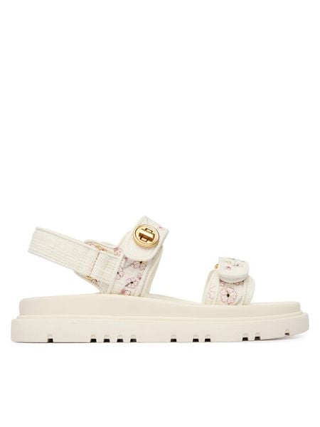 Aldo Sandały Linette 14242953 Biały. Białe sandały damskie Aldo, bez wzorów, z materiału, bez obcasa, na płaskiej podeszwie. Za 549.99 zł.