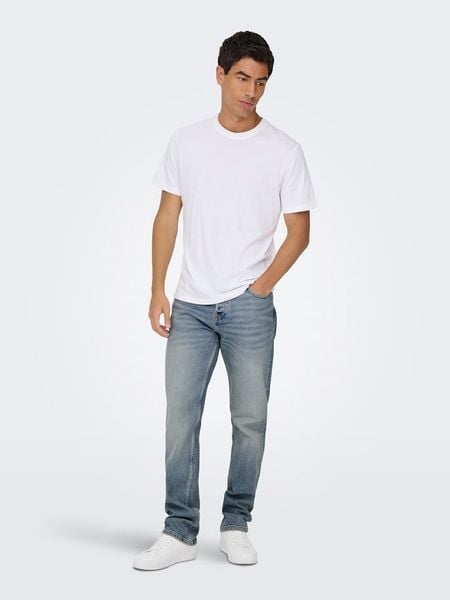 ONLY & SONS Dżinsy "Onsedge" - Straight fit - w kolorze błękitnym rozmiar: W30/L34. Niebieskie jeansy męskie Only & Sons. Za 134.95 zł.
