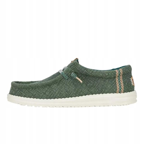 HeyDude Męskie Mokasyny Wally Jute. Zielone mokasyny męskie Hey dude, z materiału. Za 199.00 zł.