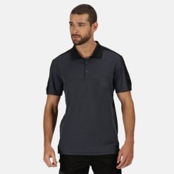 Koszulka Polo Męska Kontrastowa Coolweave. Czarne koszulki polo męskie Regatta, m, bez wzorów, z materiału, bez ramiączek. Za 67.99 zł.