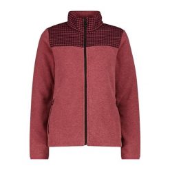 Kurtka polarowa z nadrukiem z zamkiem dla kobiet CMP. Czerwone kurtki damskie CMP, bez wzorów, z polaru, bez kaptura. Za 403.50 zł.