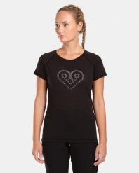 Damska koszulka z wełny merynosów Kilpi ZARJA-W. Czarne t-shirty damskie Kilpi, bez wzorów, z dzianiny, bez kołnierzyka. Za 267.13 zł.