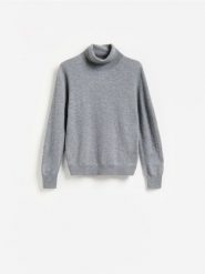 Golf z wełny merino - szary. Szare golfy damskie Reserved, l, bez wzorów, z wełny, bez ramiączek. Za 229.99 zł.