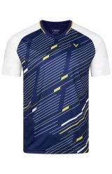 Koszulka sportowa unisex VICTOR T-43100 B. Niebieskie bluzki sportowe damskie VICTOR, l, bez wzorów, ze skóry, bez ramiączek. Za 129.99 zł.