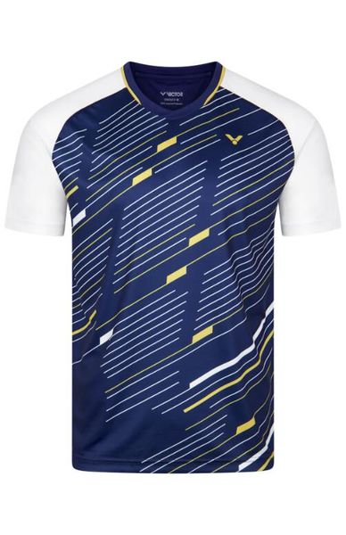 Koszulka sportowa unisex VICTOR T-43100 B. Niebieskie bluzki sportowe damskie VICTOR, s, ze skóry, bez ramiączek, do biegania. Za 129.99 zł.