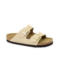 Sandały Birkenstock Arizona Sfb Skóra Nubukowa Damskie. Brązowe sandały damskie Birkenstock, bez wzorów, z nubiku, bez obcasa. Za 879.00 zł.