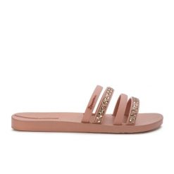 Klapki damskie Ipanema 83707 CHIC SLIDE FEM. Brązowe klapki damskie Ipanema, bez wzorów, z materiału, bez obcasa. Za 69.00 zł.