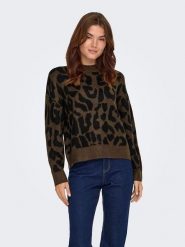 JDY Sweter w kolorze brązowym rozmiar: S. Brązowe swetry klasyczne damskie JDY, s, bez kołnierzyka. Za 100.52 zł.