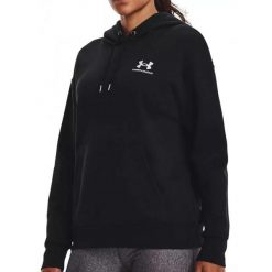 Damska polarowa bluza z kapturem Under Armour Essential w kolorze czarnym. Białe bluzy sportowe damskie Under Armour, m, z bawełny. Za 350.99 zł.