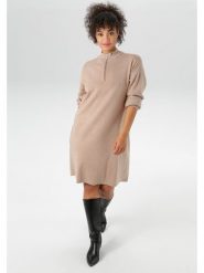 Aniston Sukienka dzianinowa w kolorze beżowym rozmiar: 50. Brązowe sukienki damskie Aniston, na co dzień, bez wzorów, z dzianiny, bez kołnierzyka, bez ramiączek, midi, proste. Za 108.74 zł.