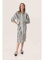 Soaked in Luxury Sukienka w kolorze biało-czarnym rozmiar: S. Białe sukienki damskie Soaked in Luxury, s, bez wzorów, z bawełny, bez kołnierzyka, bez ramiączek, midi. Za 165.99 zł.