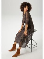 Aniston Sukienka w kolorze zielono-brązowym rozmiar: 44. Brązowe sukienki damskie Aniston, bez wzorów, bez kołnierzyka, bez ramiączek, midi. Za 95.99 zł.