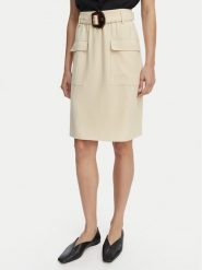 HUGO Spódnica Randa 50559313 Beżowy jasny Regular Fit. Brązowe spódniczki damskie Hugo, bez wzorów, z syntetyku. Za 799.99 zł.