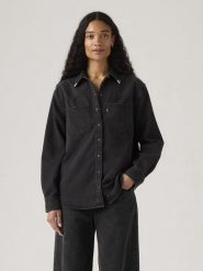 Levi's Koszula dżinsowa w kolorze czarnym rozmiar: M. Czarne koszule damskie Levi's, m, bez wzorów, z bawełny, bez kołnierzyka, bez ramiączek. Za 184.95 zł.