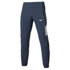 Spodnie damskie Mizuno Frontier Shadow. Niebieskie spodnie sportowe damskie Mizuno, s, z materiału, na fitness i siłownię. Za 290.00 zł.