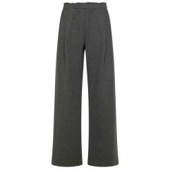 Spodnie Deha Spodnie Palazzo W Prążki Z Zakładkami Damskie. Szare spodnie materiałowe damskie Deha, bez wzorów, z bawełny, eleganckie. Za 484.99 zł.
