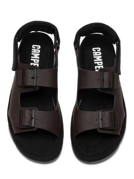 Camper Skórzane sandały "Oruga" w kolorze brązowym rozmiar: 43. Brązowe sandały męskie Camper, z otwartym noskiem, bez zapięcia. Za 260.99 zł.