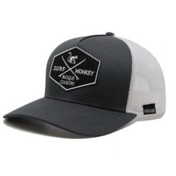 Czapka Trucker - 5 paneli / Recykling / Jeden rozmiar (Szary/Biały). Szare czapki męskie SURF MONKEY, z aplikacjami. Za 159.95 zł.