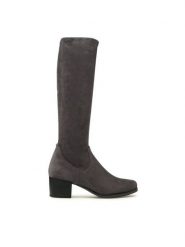 Caprice Kozaki 9-25506-41 Szary. Szare kozaki damskie Caprice, z materiału, bez obcasa, na słupku. Za 419.99 zł.