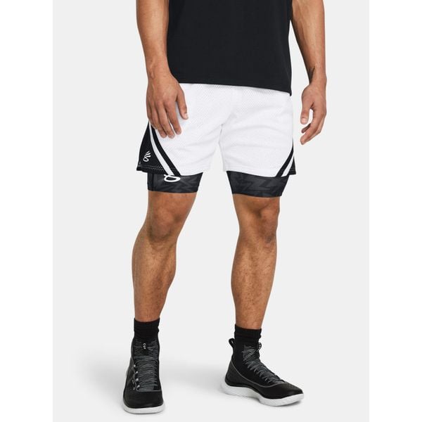 Spodenki koszykarskie męskie Under Armour Curry Mesh Short 4. Białe szorty męskie Under Armour, bez wzorów, z meshu, sportowe. Za 249.99 zł.