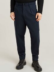 G-Star Spodnie chino - Tapered fit - w kolorze granatowym rozmiar: W32/L30. Niebieskie spodnie materiałowe męskie G-Star, bez wzorów, retro. Za 232.78 zł.