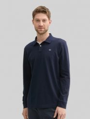 Męska Koszulka Polo Tom Tailor Basic Polo LS Sky Captain Blue 1043278 10668. Niebieskie koszulki polo męskie Tom Tailor, l, bez wzorów, bez ramiączek. Za 79.99 zł.