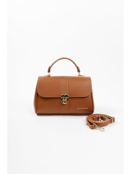 Lia Biassoni Skórzana torebka w kolorze jasnobrązowym - 27 x 19 x 13 cm rozmiar: onesize. Brązowe torebki klasyczne damskie Lia Biassoni, bez wzorów, z materiału, bez dodatków. Za 304.99 zł.