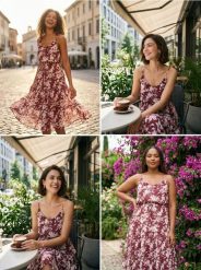 Sukienka midi an ramiączkach z kwiatowym wzorem - wielobarwny. Sukienki damskie Sinsay, l, bez wzorów, bez kołnierzyka, bez ramiączek, midi. Za 59.99 zł.