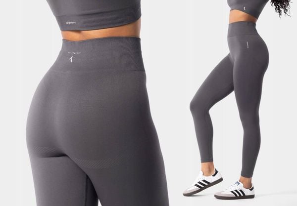 Legginsy treningowe damskie Carpatree Simply Seamless. Szare legginsy damskie Carpatree, l, bez wzorów, z materiału, z podwyższonym stanem, na fitness i siłownię. Za 129.99 zł.