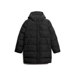 Damska kurtka puchowa Superdry Sports. Czarne kurtki damskie Superdry., bez wzorów, z puchu, bez kaptura. Za 693.80 zł.