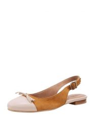 Heine Skórzane baleriny w kolorze kamelowo-beżowym rozmiar: 42. Brązowe baleriny damskie Heine, bez wzorów, z nubiku, bez obcasa. Za 52.30 zł.