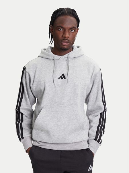 Adidas Bluza Essentials 3-Stripes JE6302 Szary Regular Fit. Szare bluzy bez kaptura męskie Adidas, m, z bawełny. Za 179.99 zł.
