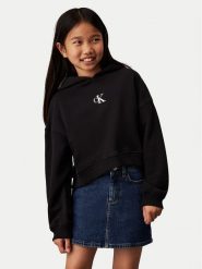 Calvin Klein Jeans Bluza IG0IG02755 D Czarny Boxy Fit. Czarne spodnie dziewczęce Calvin Klein Jeans, z bawełny. Za 299.99 zł.