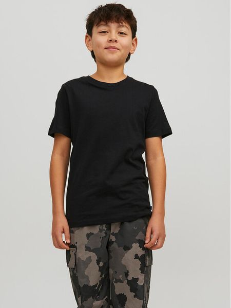Jack & Jones Junior T-Shirt Basic Tee Czarny Regular Fit. Czarne t-shirty chłopięce JACK & JONES Junior, bez wzorów, z bawełny, bez ramiączek. Za 49.99 zł.