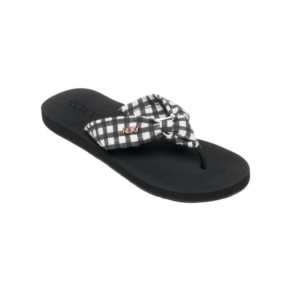 Klapki plażowe dla Kobiety PAIA V Czarny. Czarne klapki damskie Roxy, bez wzorów, z bawełny, bez obcasa. Za 129.99 zł.