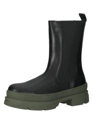 Steve Madden Skórzane kozaki w kolorze czarno-oliwkowym rozmiar: 41. Brązowe kozaki damskie Steve Madden, bez obcasa. Za 295.16 zł.