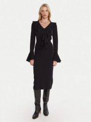 Luisa Spagnoli Sukienka dzianinowa Malimba 100110 Czarny Slim Fit. Czarne sukienki damskie Luisa Spagnoli, m, bez wzorów, z dzianiny, bez kołnierzyka, bez ramiączek. Za 2,149.00 zł.