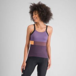 Koszulka rowerowa damska Sportful Snap Top. Fioletowe bluzki sportowe damskie SPORTFUL, s, z elastanu, bez kołnierzyka, bez ramiączek. Za 321.50 zł.
