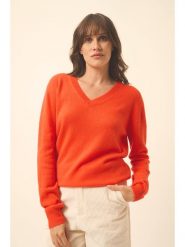 Just Cashmere Kaszmirowy sweter "Nora" w kolorze pomarańczowym rozmiar: L. Pomarańczowe swetry klasyczne damskie Just Cashmere, l, z kaszmiru, bez kołnierzyka. Za 317.62 zł.