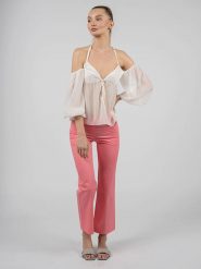 Patrizia Pepe Spodnie | DP1073 A3ZE | Kobieta | Różowy. Czerwone spodnie materiałowe damskie Patrizia Pepe, bez wzorów, z bawełny. W wyprzedaży za 339.00 zł.