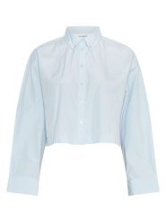 MOSS COPENHAGEN Bluzka "Liene" w kolorze błękitnym rozmiar: L/XL. Niebieskie bluzki damskie MOSS COPENHAGEN, l, bez wzorów, z bawełny, bez kołnierzyka, bez ramiączek. Za 166.10 zł.