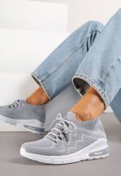 Szare Buty Sportowe Amathousa. Szare buty sportowe na co dzień damskie Born2be, bez wzorów, z jeansu. Za 44.99 zł.