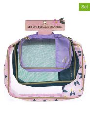 Tri-Coastal Design Organizery (3 szt.) w kolorze różowym, zielonym i fioletowym do bagażu rozmiar: onesize. Różowe walizki Tri-Coastal Design, bez wzorów, z materiału. Za 54.95 zł.