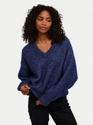 Kaffe Sweter Trina 10508973 Niebieski Loose Fit. Niebieskie swetry klasyczne damskie Kaffe, l, z syntetyku, bez kołnierzyka. Za 129.99 zł.