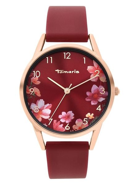 Tamaris Zegarek kwarcowy w kolorze różowozło-czerwonym rozmiar: onesize. Czerwone, analogowe zegarki damskie Tamaris, metalowe. Za 130.99 zł.