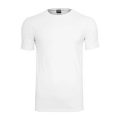 T-shirt Męski Jeden Kolor Rozciągliwy Dopasowany Krój. Białe t-shirty męskie Urban Classics, m, bez wzorów, bez kołnierzyka. Za 77.99 zł.